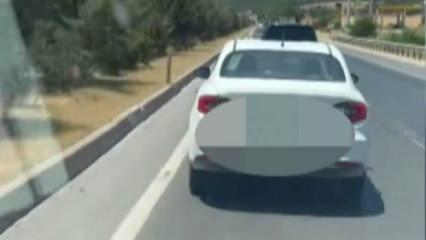 Ambulansa yol vermeyen sürücü kamerada