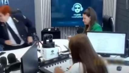 8,8'lik depreme radyo yayını sırasında yakalanan 3 kişi panikle stüdyoyu terk etti