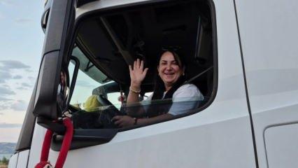 7 yıl otobüs şoförlüğü yapan Nazan, artık TIR sürüyor
