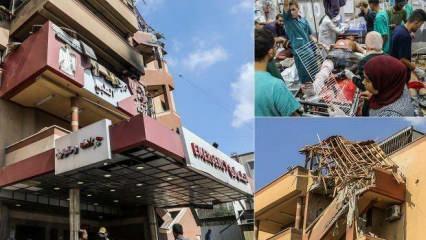 Soykırımcı İsrail'in hastane saldırısı kamerada: Kurtarma ekibini böyle vurdular!