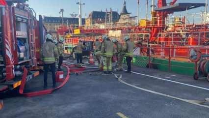 Haydarpaşa’da yakıt ikmal gemisinde yangın çıktı
