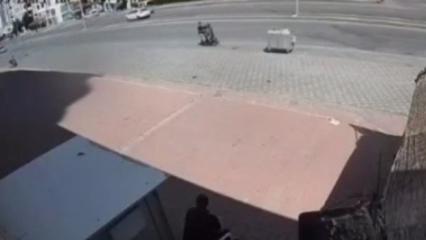 Kayseri'de güldüren kaza! O anlar kamerada