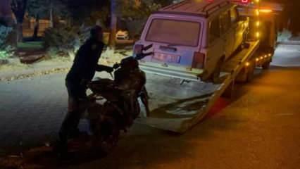 Polisten kaçan motosikletli kaza yapmış halde bulundu
