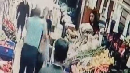 Küçükçekmece’de markette kadına yumruklu saldırı kamerada