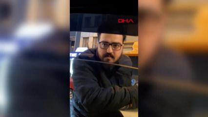Taksiciyle motosikletli arasında şerit tartışması!