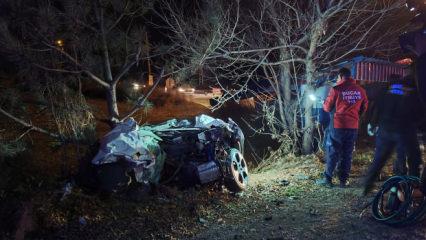 Feci kaza: Otomobil ezildi, 1 kişi hayatını kaybetti!