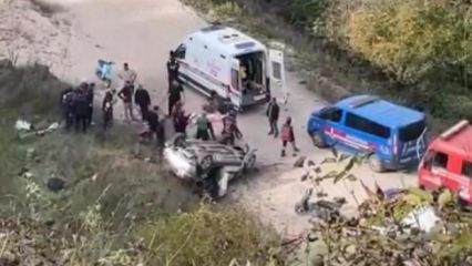 Sakarya'da feci kaza: Araç şarampole uçtu, 1 ölü 3 yaralı