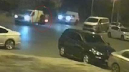 Tekirdağ'da motosikletlinin ağır yaralandığı kaza kamerada