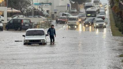 Meteoroloji uyarmıştı! Bodrum’u sel vurdu: İlçe bir anda sular altında