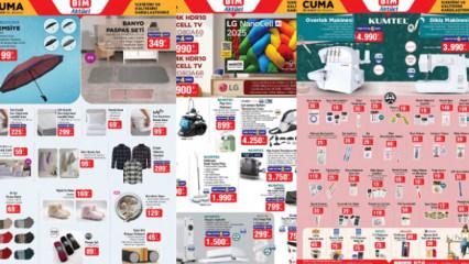 BİM 26 Aralık 2025 Cuma akt&uuml;el kataloğu: Overlok Makinesi, 4K TV, Dikey S&uuml;p&uuml;rge, Şemsiye