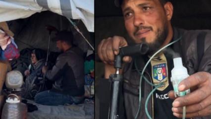 Solunum cihazı yerine lastik pompası! Filistinli gen&ccedil; hasta annesine b&ouml;yle &ccedil;&ouml;z&uuml;m buldu