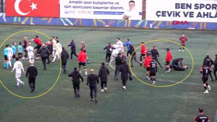 Amat&ouml;r ligde yumruk yumruğa kavga