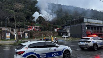 Beşiktaş&rsquo;ta korkutan yangın: M&uuml;ştemilat alev alev yandı