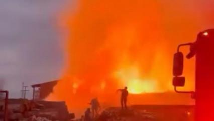 Bursa'da palet fabrikasında korkutan yangın