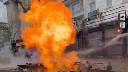 Kırıkkale'de kazı sırasında patlama! Alevler metrelerce y&uuml;kseldi