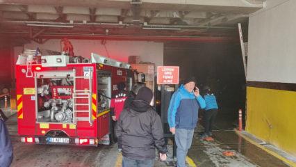 Rize'de yer altı otoparkında &ouml;nce patlama sonra yangın paniği