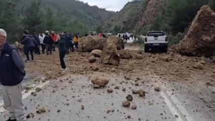 Isparta-Antalya kara yolunda heyelan!
