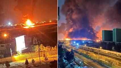 İran'da uluslararası havalimanı vuruldu: U&ccedil;aklar alev alev yandı