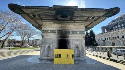 300 yıllık Tophane &Ccedil;eşmesi'ni yakan saldırgan yakalandı! Valilikten a&ccedil;ıklama geldi