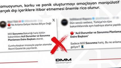 DMM'den "Acil Durumlar Dairesi Başkanı atamaları savaş hazırlığıdır" iddialarına yalanlama