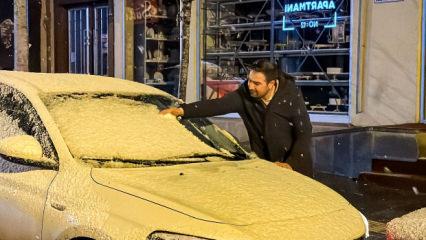 Erzurum'da kar yağışı etkili oldu