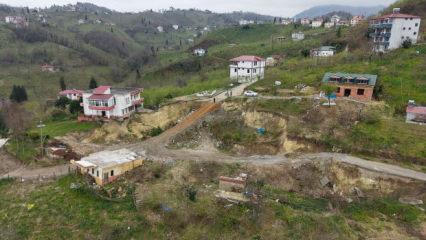 Yer: Trabzon! B&ouml;lge halkı endişeli: Mahalle santim santim kayıyor 
