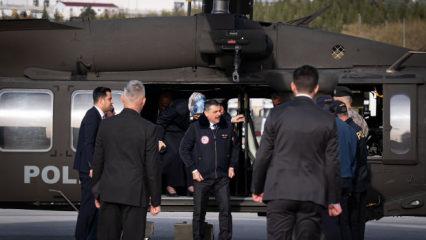 Bakan &Ccedil;ift&ccedil;i, Emniyet envanterine alınan T-70 helikopteriyle ilk u&ccedil;uşunu ger&ccedil;ekleştirdi