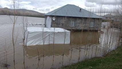 Ağrı'da sağanak yağış: Dereler taştı, evler ve tarım arazilerini su bastı!