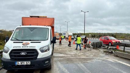 Anadolu Otoyolu'nda ulaşımı aksatan kaza! Bariyere girdi