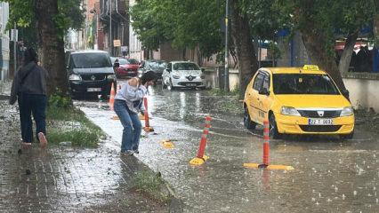 Edirne'de dolu ve sağanak etkili oldu
