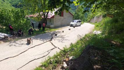 Giresun'da 33 ev tahliye edildi: Yolda yarıklar oluştu!