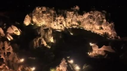 Kapadokya&rsquo;da gece mesaisi: Tarih g&uuml;n batımından sonra da ışıldayacak!