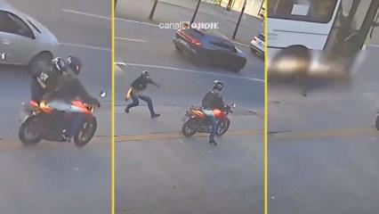 Brezilya' dehşet anları: Motosikletten inerken feci şekilde can verdi