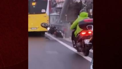 İğne Deliğinden ge&ccedil;mek istedi, canından oluyordu! Feci kaza kamerada