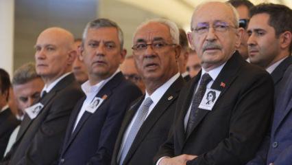 Kılı&ccedil;daroğlu ile &Ouml;zg&uuml;r &Ouml;zel'in katıldığı cenazede şok detay! &Ccedil;elenkler t&ouml;rene damga vurdu