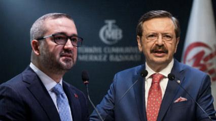 TOBB Başkanı Hisarcıklıoğlu TCMB Başkanı Karahan ile g&ouml;r&uuml;şt&uuml;