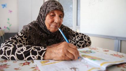 Gaziantep'te imrendiren azim! 78 yaşında okuma-yazmayı s&ouml;kt&uuml; 