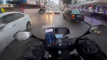 Trafikteki kurye isyanı kamerada: "Sinyal verince yol senin mi oluyor?"