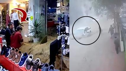 Sel felaketinde y&uuml;reklerin ağza geldiği anlar ilk kez ortaya &ccedil;ıktı!