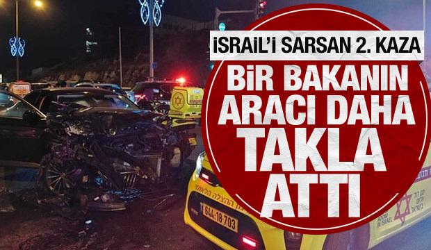 İsrail'de bir bakanın aracı daha kaza yaptı! Otomobil hurdaya döndü