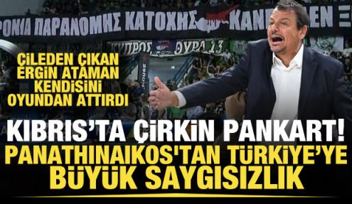 Kıbrıs'ta çirkin pankart! Panathinaikos'tan Türkiye'ye büyük saygısızlık