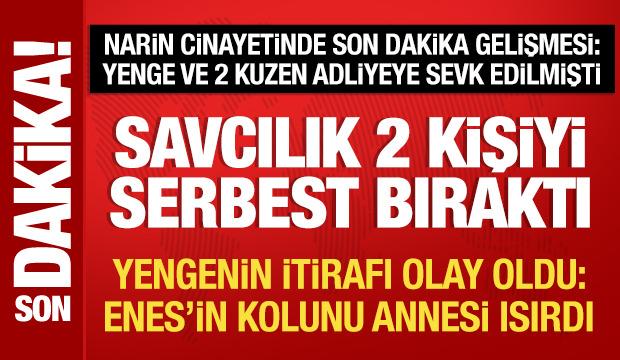 Narin cinayetinde son dakika gelişmesi: 2 kuzen serbest bırakıdlı