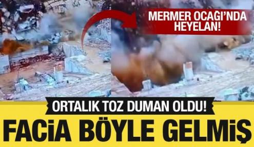 Facia böyle gelmiş: Marmara Adası'ndaki heyelan kamerada!