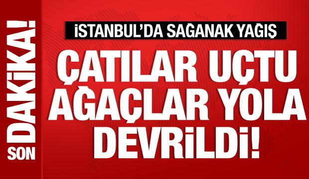 İstanbul'da sağanak yağış: Araçlar mahsur kaldı