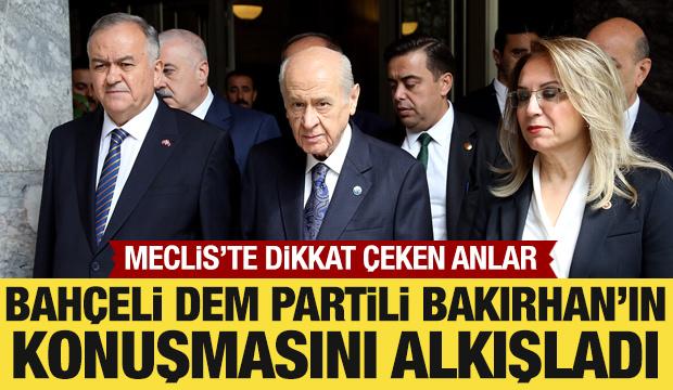 Bahçeli, DEM Partili Bakırhan'ı konuşması sonrası alkışladı