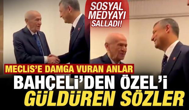 Meclis'e damga vuran anlar! Bahçeli'den, Özel'i güldüren sözler! Sosyal medyayı salladı