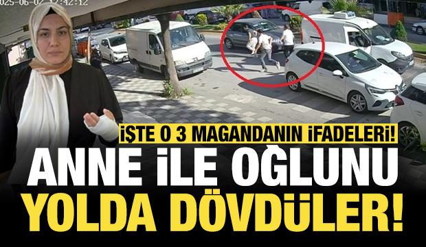Yol vermeyen 3 maganda anne ile oğlunu yol ortasında dövdü!
