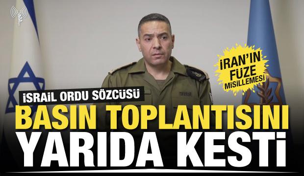 İsrail ordu sözcüsünün basın toplantısını yarıda kestiği anlar kamerada