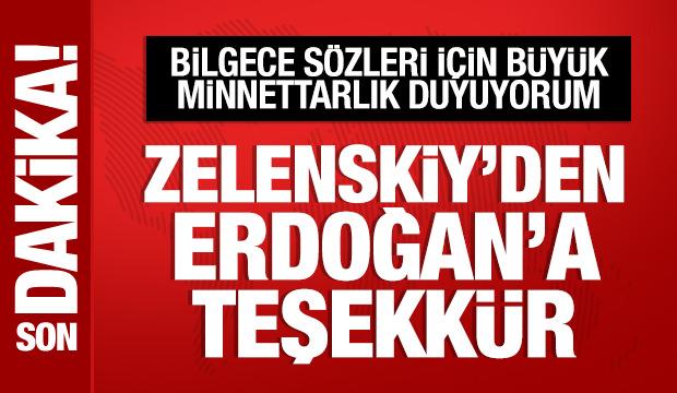 Zelenskiy'den Cumhurbaşkanı Erdoğan'a teşekkür mesajı