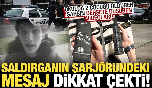 Okulda katliam yapan saldırganın dehşete düşüren videoları! Silahlarda notlar dikkat çekti